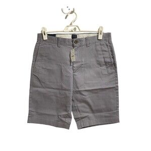 J Crew Mens L0934 Gray Cotton Flex Rivington Flat Front Chino Shorts‎ 30